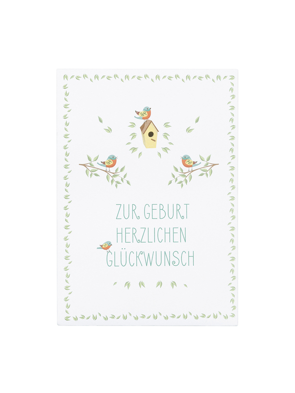 Postkarte mit Sonnenblumensamen - Zur Geburt2