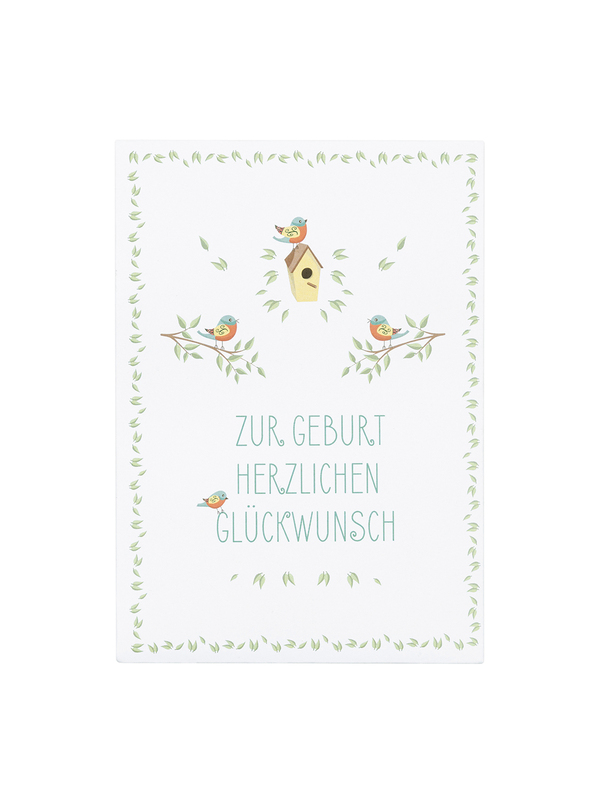 Postkarte mit Sonnenblumensamen - Zur Geburt0