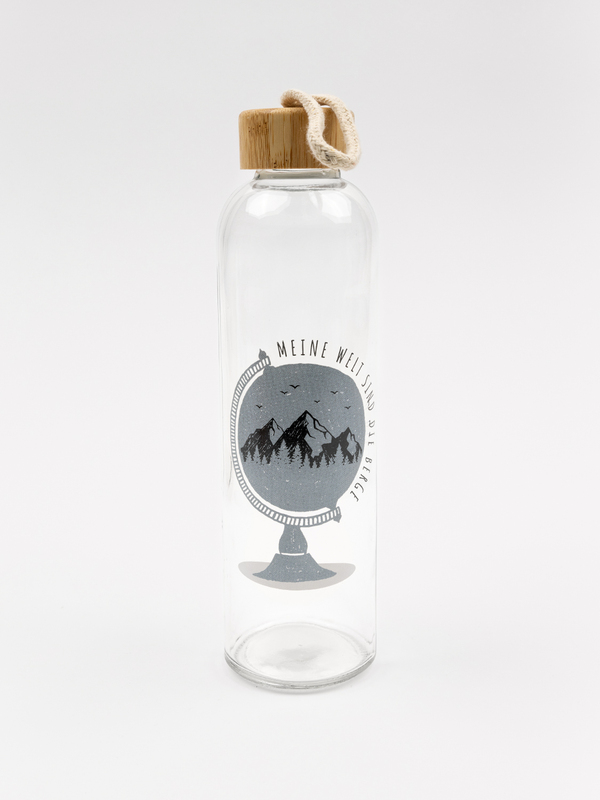 Trinkflasche aus Glas - Meine Welt sind die Berge
