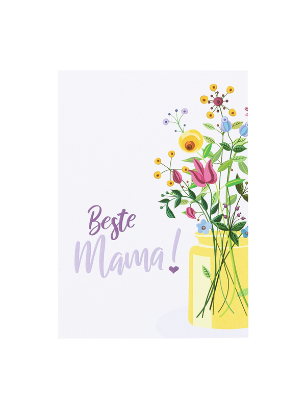 Postkarte mit Sonnenblumensamen - Beste Mama0