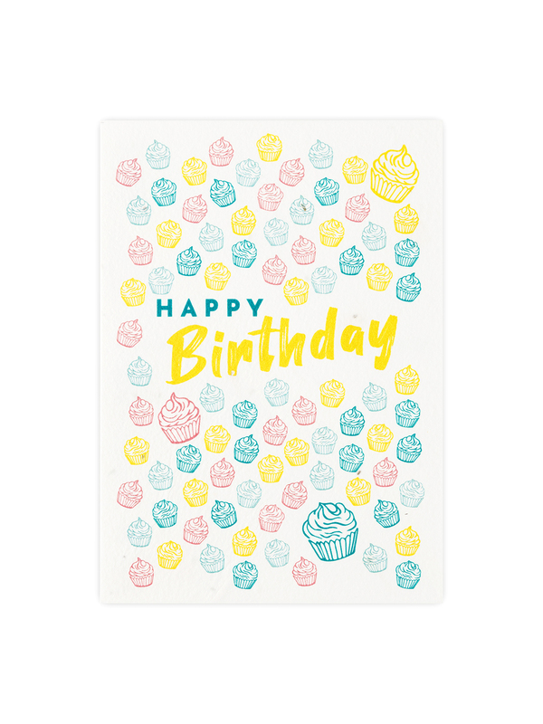 Postkarte aus Samenpapier - Happy Birthday1
