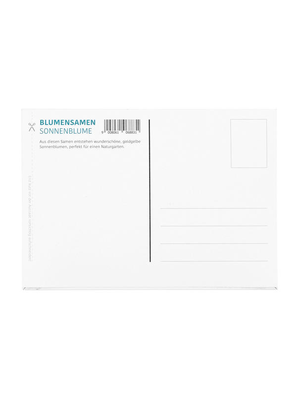 Postkarte mit Sonnenblumensamen – La vita è bella2