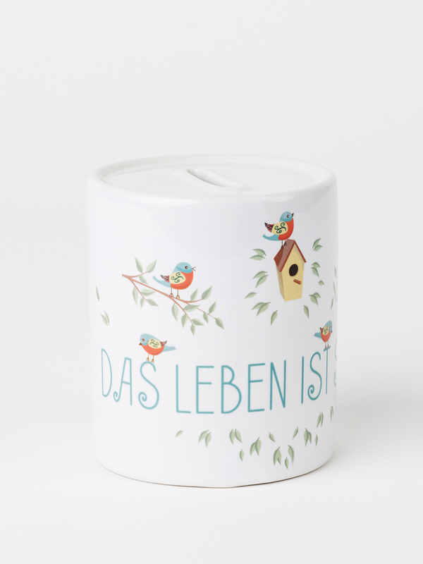 Spardose aus Keramik - Das Leben ist schön0