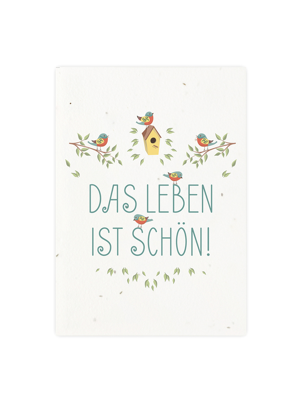 Postkarte aus Samenpapier - Das Leben ist schön0
