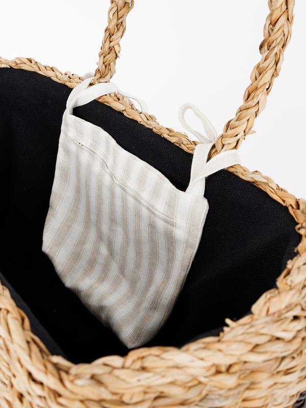 Korbtasche aus Seegras Black / Black Night - OS2