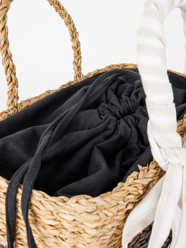Korbtasche aus Seegras Black / Black Night - OS3
