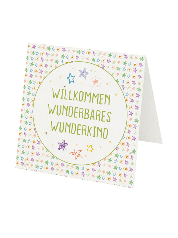 Kleine Klappkarte aus Samenpapier – Wunderbares Wunderkind1