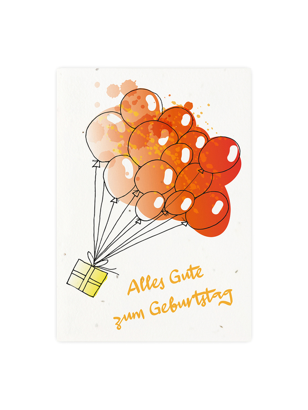Postkarte aus Samenpapier - Alles Gute zum Geburtstag0