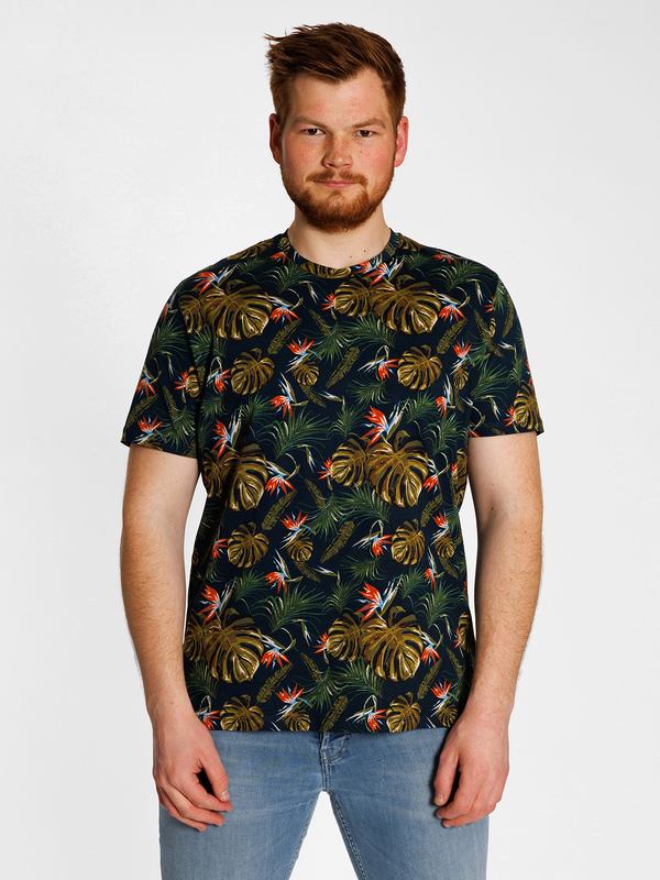 T-Shirt aus Bio-Baumwolle mit Tropenmuster0